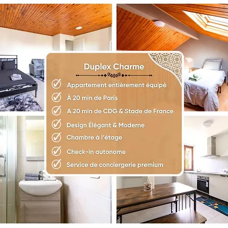 Duplex Charme - 20 Min Paris & Proche Gare Apartment Stains